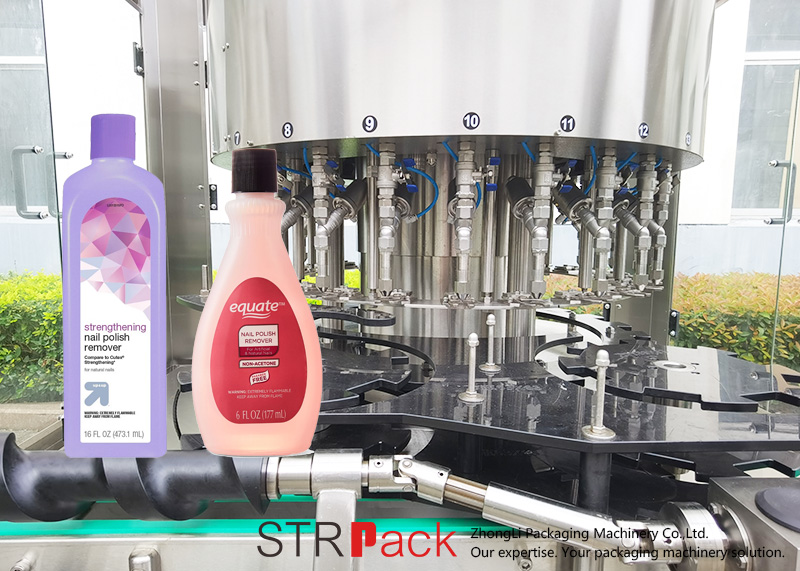 Línea de embalaje y tapado de máquina llenadora de removedor de esmalte de uñas